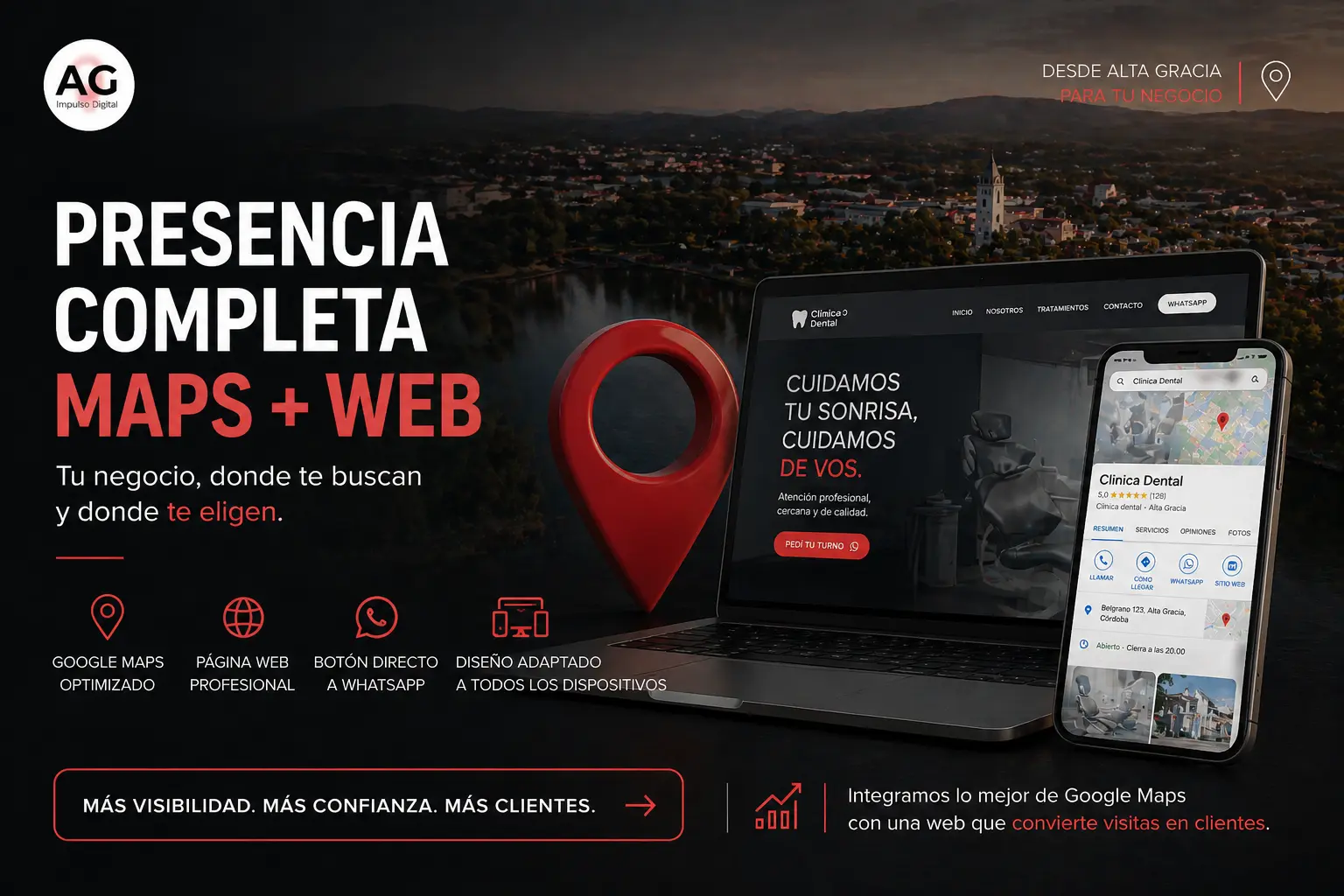 presencia digital completa pagina web - google maps
